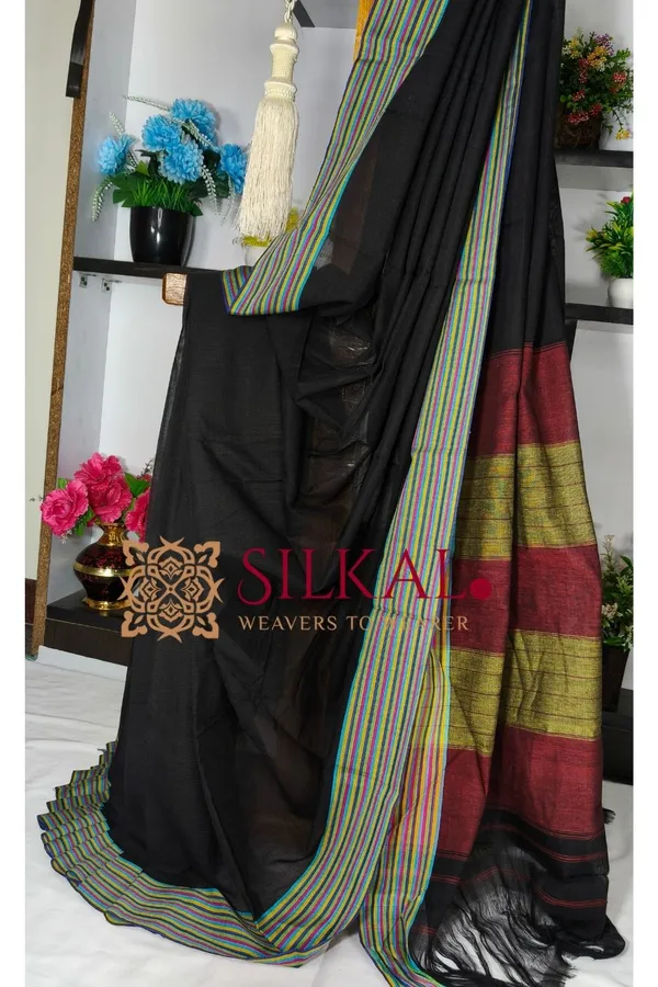 Patteda_Anchu_Pure_Cotton_Handloom_Saree_SKL04297