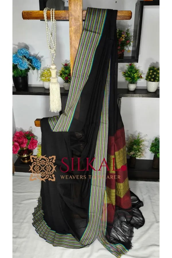 Patteda_Anchu_Pure_Cotton_Handloom_Saree_SKL04297