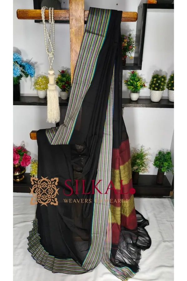 Patteda_Anchu_Pure_Cotton_Handloom_Saree_SKL04297