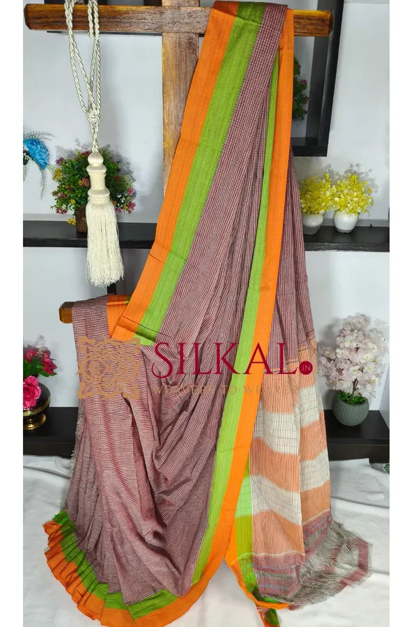 Patteda_Anchu_Pure_Cotton_Handloom_Saree_SKL04300