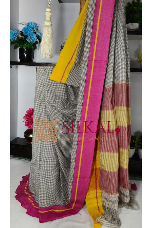 Patteda_Anchu_Pure_Cotton_Handloom_Saree_SKL04303
