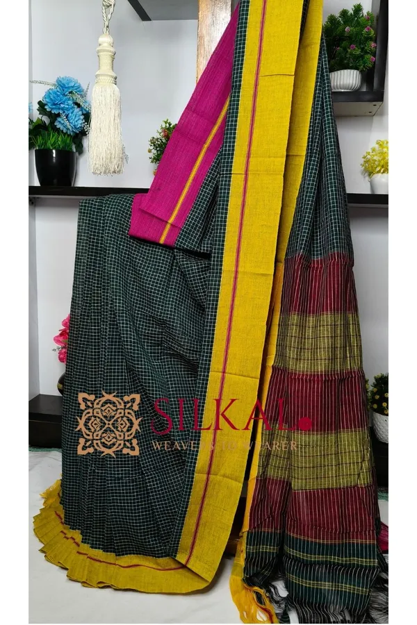 Patteda_Anchu_Pure_Cotton_Handloom_Saree_SKL04311