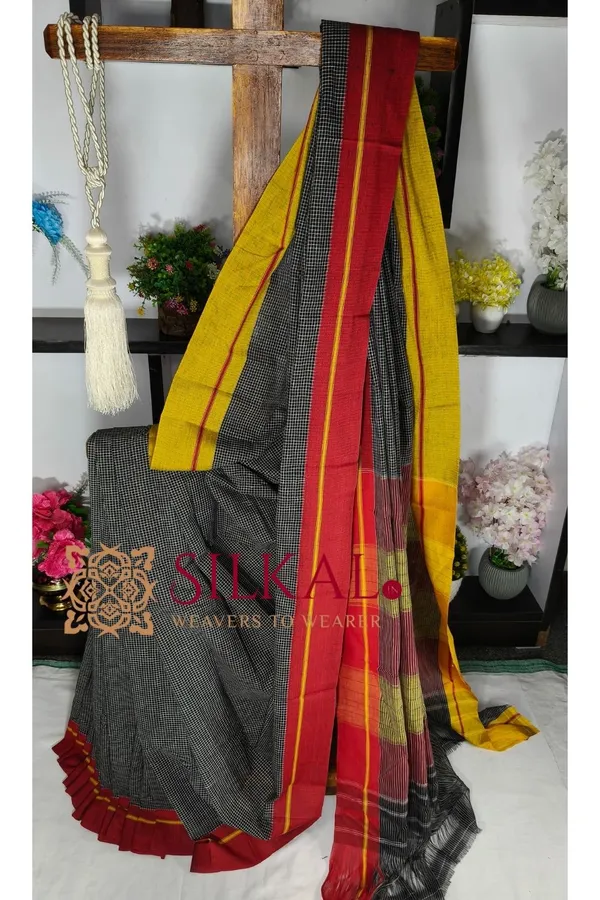 Patteda_Anchu_Pure_Cotton_Handloom_Saree_SKL04323