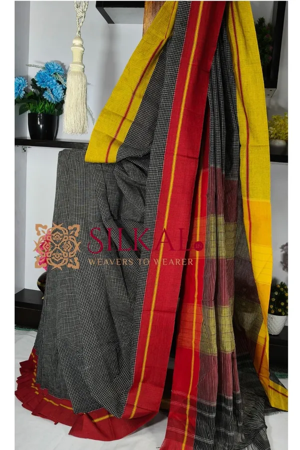 Patteda_Anchu_Pure_Cotton_Handloom_Saree_SKL04323