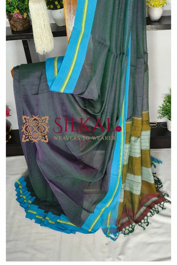 Patteda_Anchu_Pure_Cotton_Handloom_Saree_SKL04350