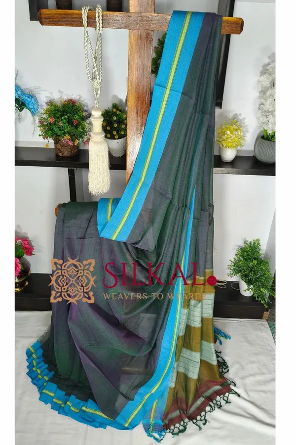 Patteda_Anchu_Pure_Cotton_Handloom_Saree_SKL04350