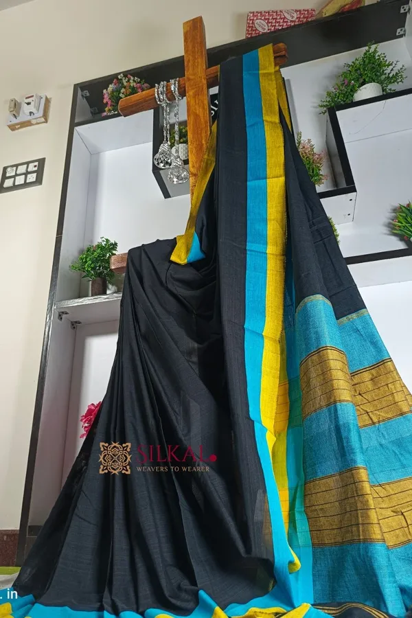 Patteda_Anchu_Pure_Cotton_Handloom_Saree_Saree_Code-_SKL1729