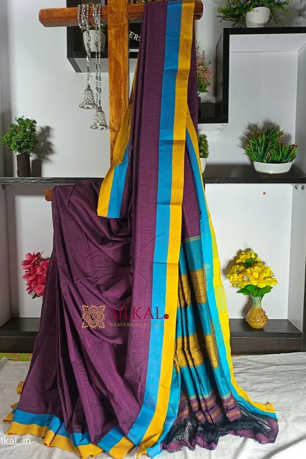 Patteda_Anchu_Pure_Cotton_Handloom_Saree_Saree_Code-_SKL1287