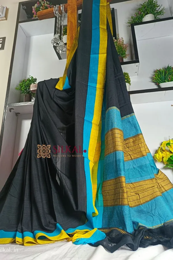 Patteda_Anchu_Pure_Cotton_Handloom_Saree_Saree_Code-_SKL1729