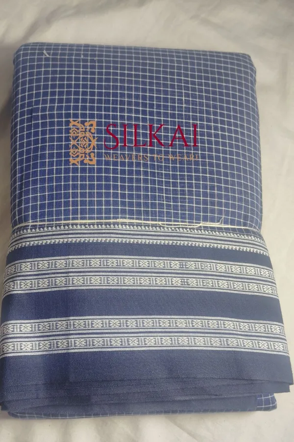 Patteda_Anchu_Pure_Cotton_With_Gaadi_Dhadi_Border_Saree_Code-_SKL1880