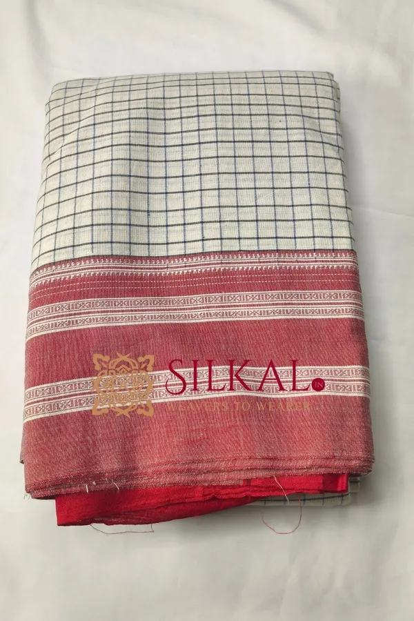 Patteda_Anchu_Pure_Cotton_With_Ghumi_Border_Saree_Saree_Code-_SKL03581