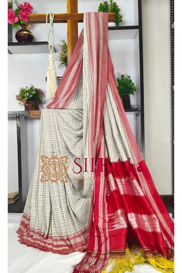 Patteda_Anchu_Pure_Cotton_With_Ghumi_Border_Saree_Saree_Code-_SKL03581