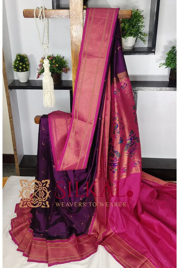 Royal_Paithani_Jari_Butta_Soft_Silk_Saree_SKL03426