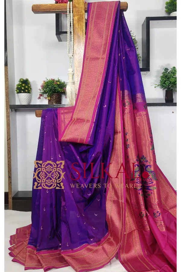 Royal_Paithani_Jari_Butta_Soft_Silk_Saree_SKL03427