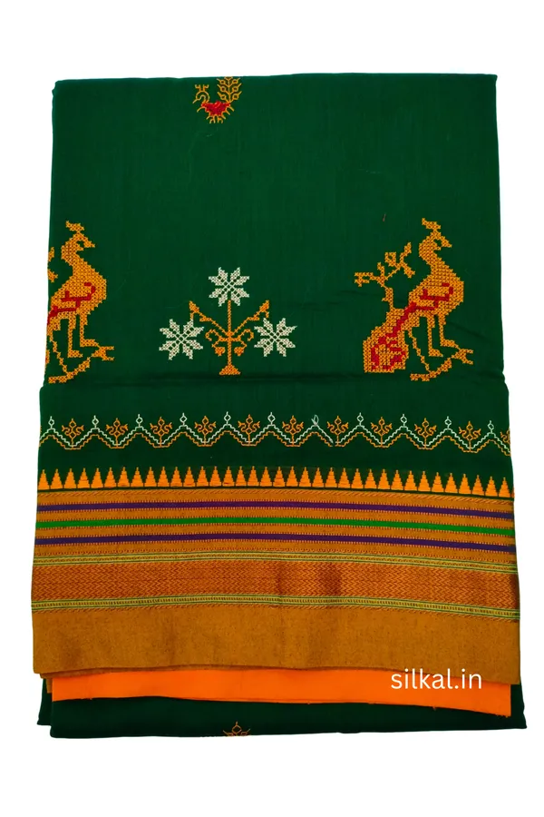 Ilkal_Kasuti_Work_Silk_By_Cotton_Saree_Code-_SKL1640