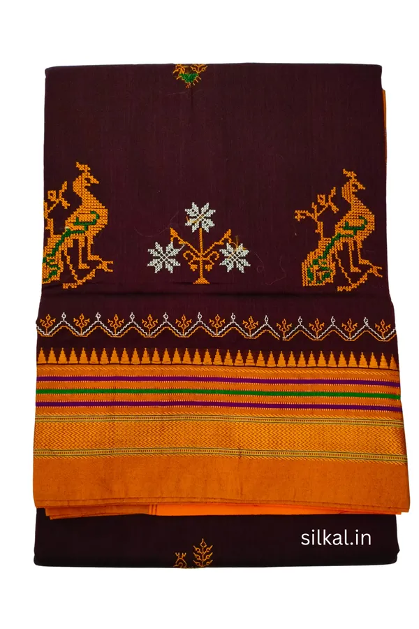 Ilkal_Kasuti_Work_Silk_By_Cotton_Saree_Code-_SKL1183
