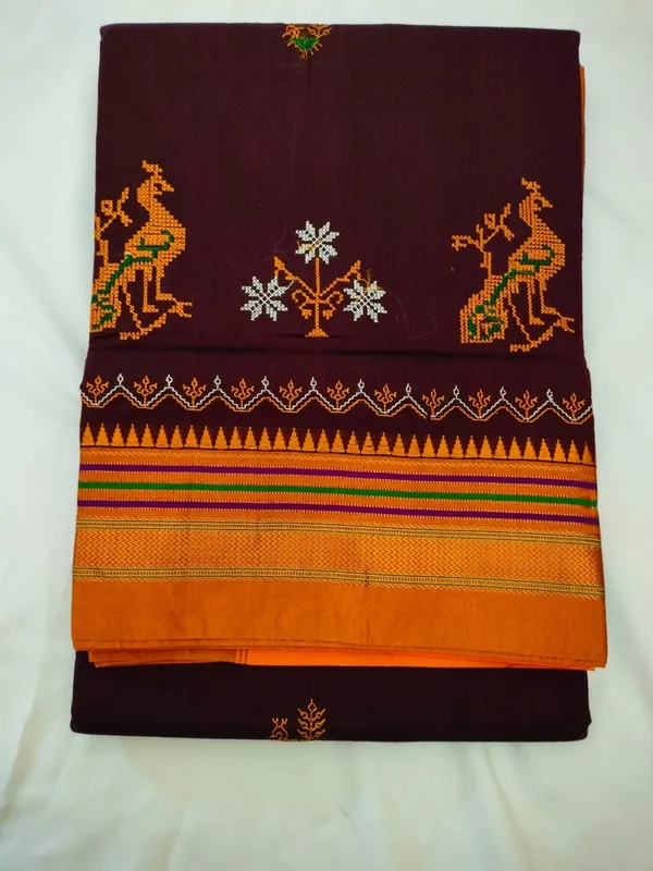 Ilkal_Kasuti_Work_Silk_By_Cotton_Saree_Code-_SKL1183