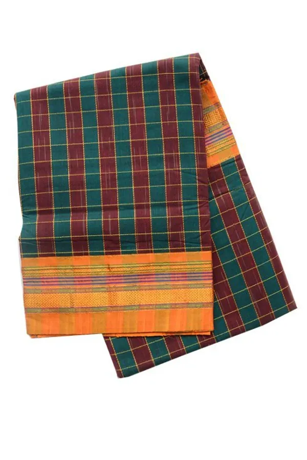 Ilkal_Silk_By_Cotton_Checks_Saree_Saree_Code-_SKL1636