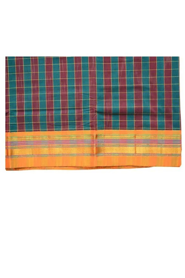 Ilkal_Silk_By_Cotton_Checks_Saree_Saree_Code-_SKL1636