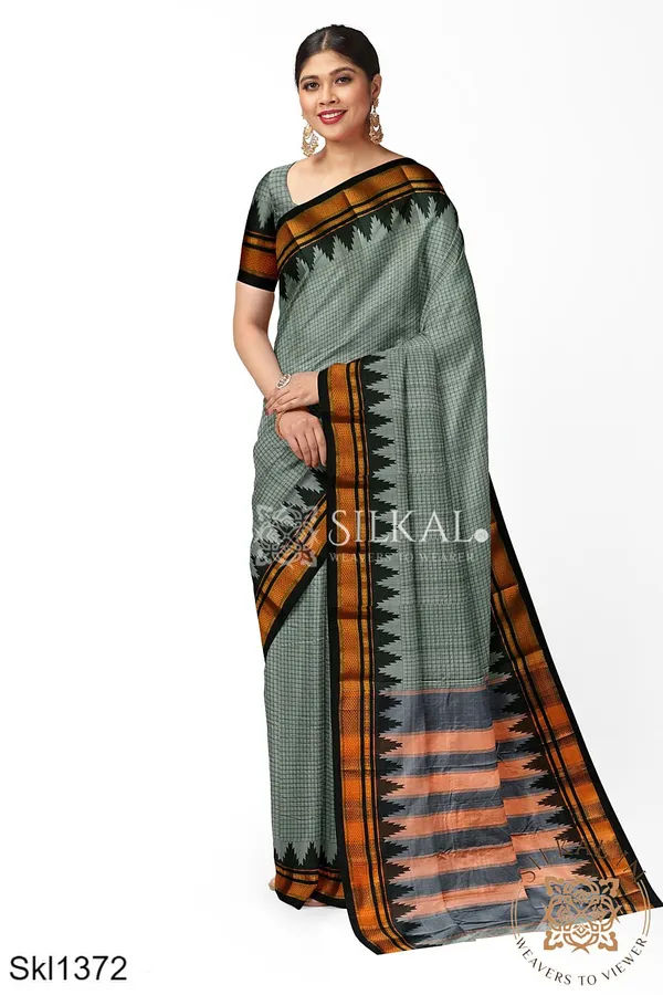 Ilkal_Checks_Chaduranga_Saree_Saree_Code-_SKL1573