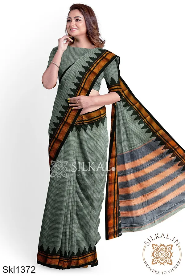 Ilkal_Checks_Chaduranga_Saree_Saree_Code-_SKL1573