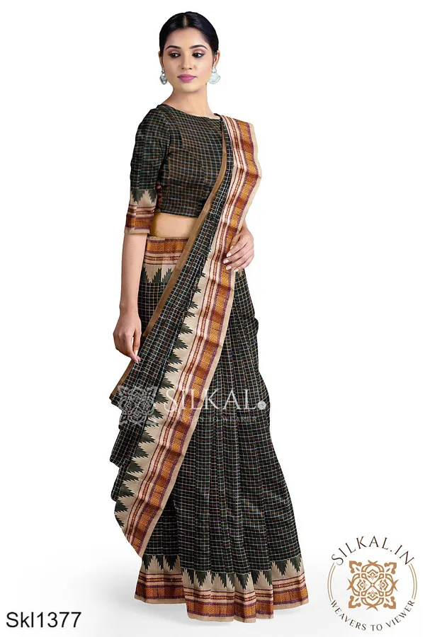 Ilkal_Checks_Chaduranga_Sarees_Saree_Code-_SKL1356