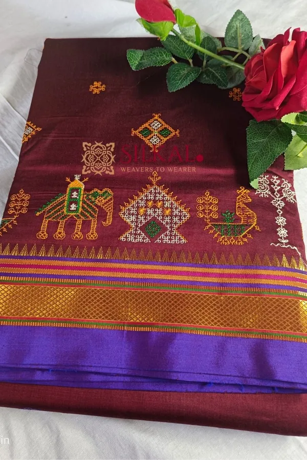 Ilkal_Semisilk_With_Kasuti_Saree_Code-_SKL1413