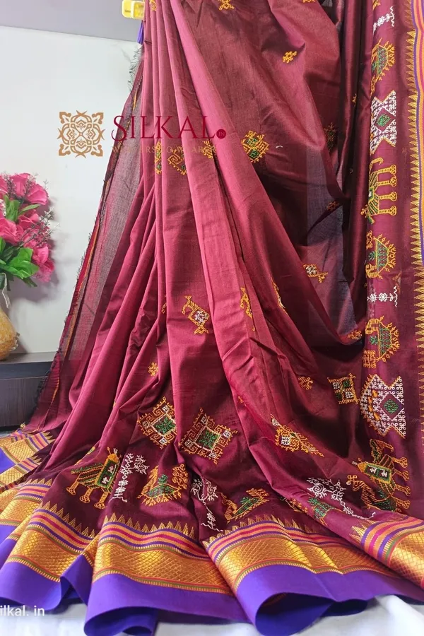 Ilkal_Semisilk_With_Kasuti_Saree_Code-_SKL1413