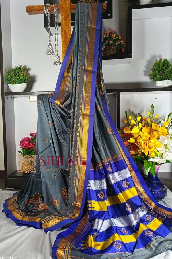 Ilkal_Semi_Silk_With_Kasuti_Saree_Code-_SKL1229