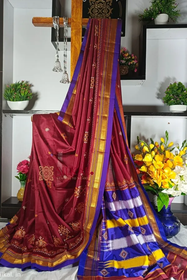 Ilkal_Semi_Silk_With_Kasuti_Saree_Code-_SKL1701