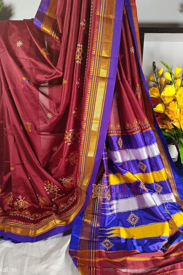Ilkal_Semi_Silk_With_Kasuti_Saree_Code-_SKL1701