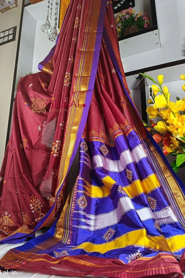 Ilkal_Semi_Silk_With_Kasuti_Saree_Code-_SKL1701