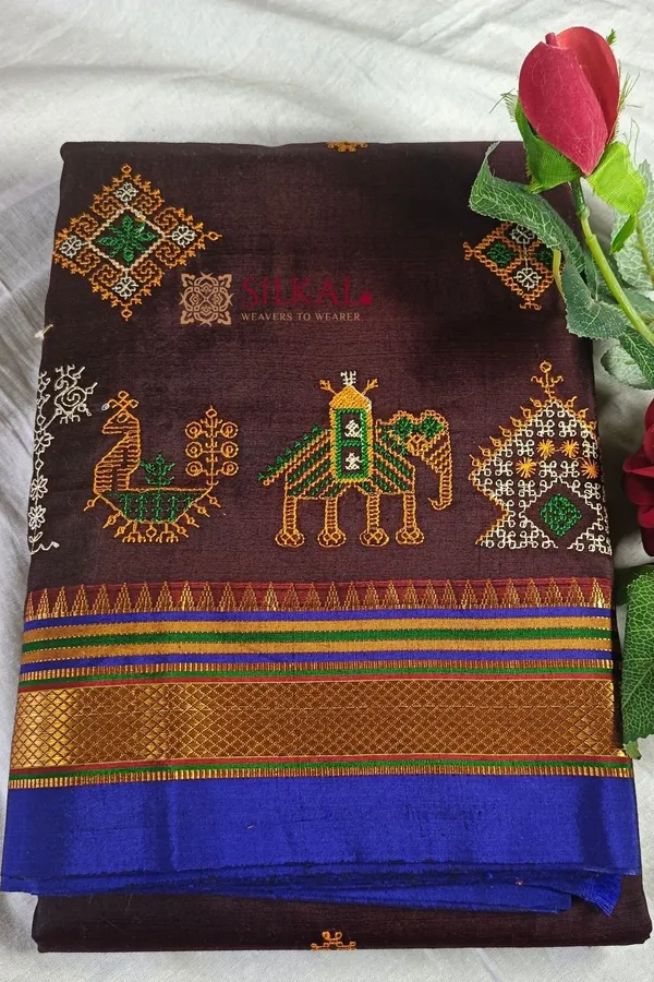 Ilkal_Semi_Silk_With_Kasuti_Saree_Code-_SKL1417