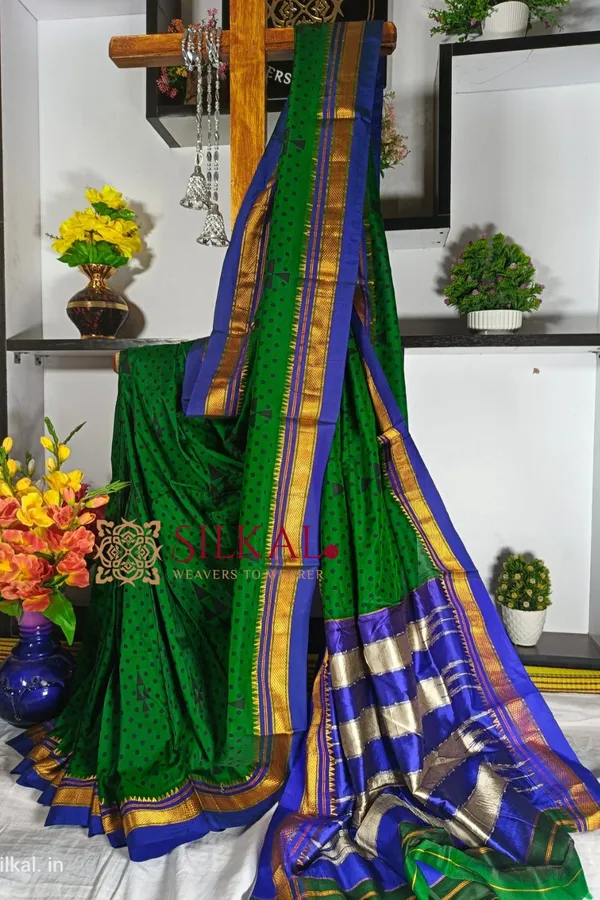 Ilkal_Print_Mercerized_Cotton_Silk_Saree_Saree_Code-_SKL1709