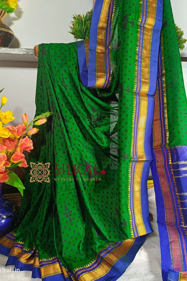 Ilkal_Print_Mercerized_Cotton_Silk_Saree_Saree_Code-_SKL1709