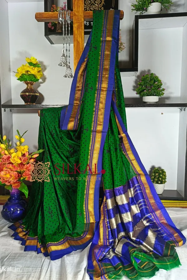 Ilkal_Print_Mercerized_Cotton_Silk_Saree_Saree_Code-_SKL1709