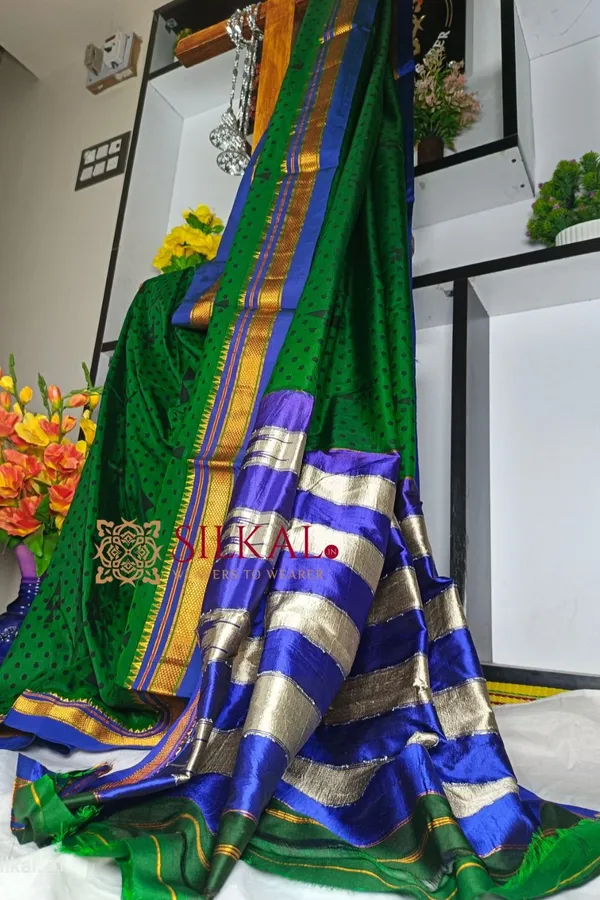 Ilkal_Print_Mercerized_Cotton_Silk_Saree_Saree_Code-_SKL1709