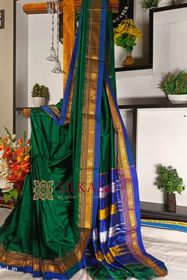 Ilkal_Plain_Mercerized_Silk_Saree_Saree_Code-_SKL1207