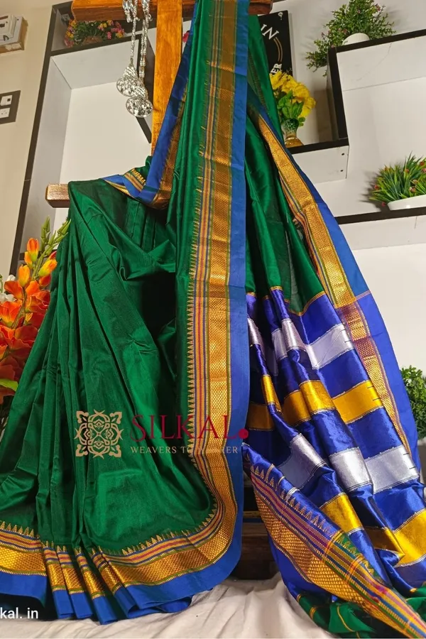 Ilkal_Plain_Mercerized_Silk_Saree_Saree_Code-_SKL1207