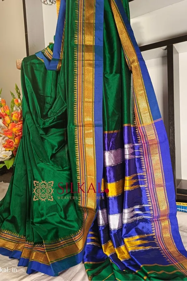 Ilkal_Plain_Mercerized_Silk_Saree_Saree_Code-_SKL1207