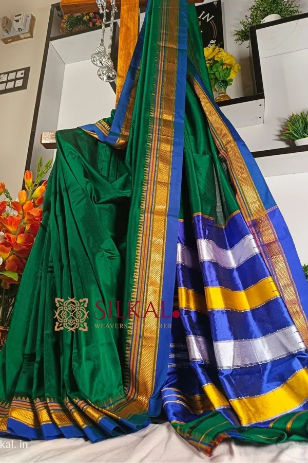 Ilkal_Plain_Mercerized_Silk_Saree_Saree_Code-_SKL1207