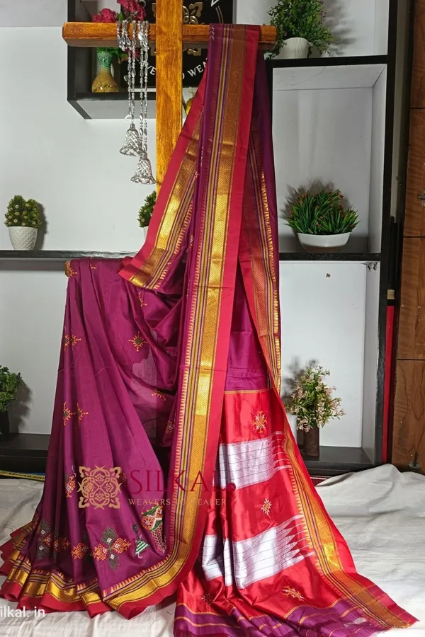 Ilkal_Semi_Silk_With_Kasuti_Saree_Saree_Code-_SKL1407