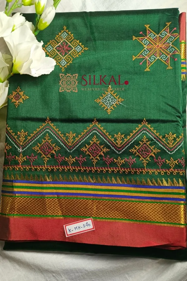 Ilkal_Semi_Silk_With_Kasuti_Saree_Code-_SKL1185