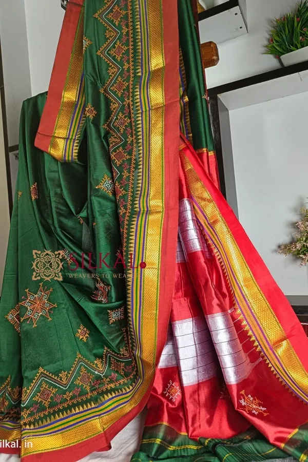 Ilkal_Semi_Silk_With_Kasuti_Saree_Code-_SKL1185
