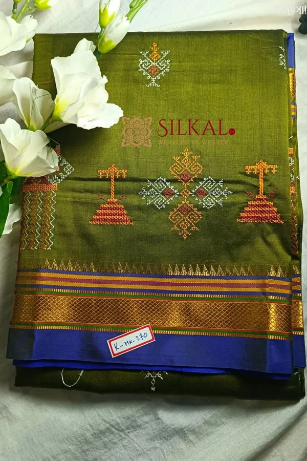 Ilkal_Semi_Silk_With_Kasuti_Saree_Saree_Code-_SKL1696