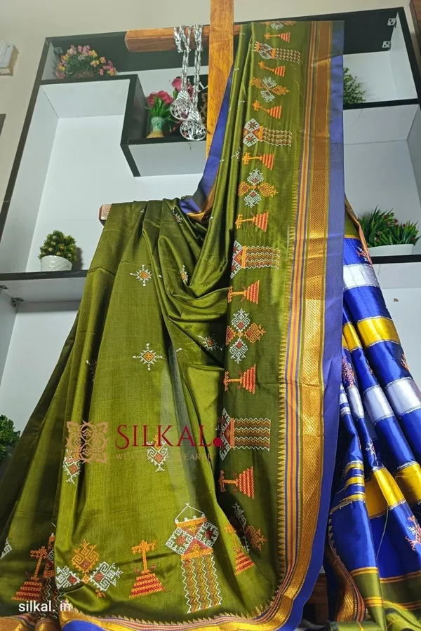 Ilkal_Semi_Silk_With_Kasuti_Saree_Saree_Code-_SKL1696