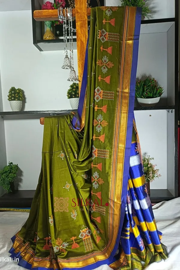 Ilkal_Semi_Silk_With_Kasuti_Saree_Saree_Code-_SKL1696