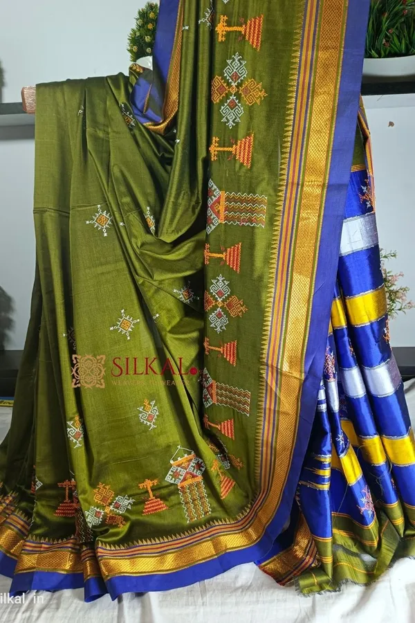 Ilkal_Semi_Silk_With_Kasuti_Saree_Saree_Code-_SKL1696