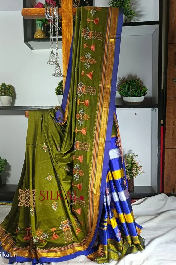 Ilkal_Semi_Silk_With_Kasuti_Saree_Saree_Code-_SKL1696