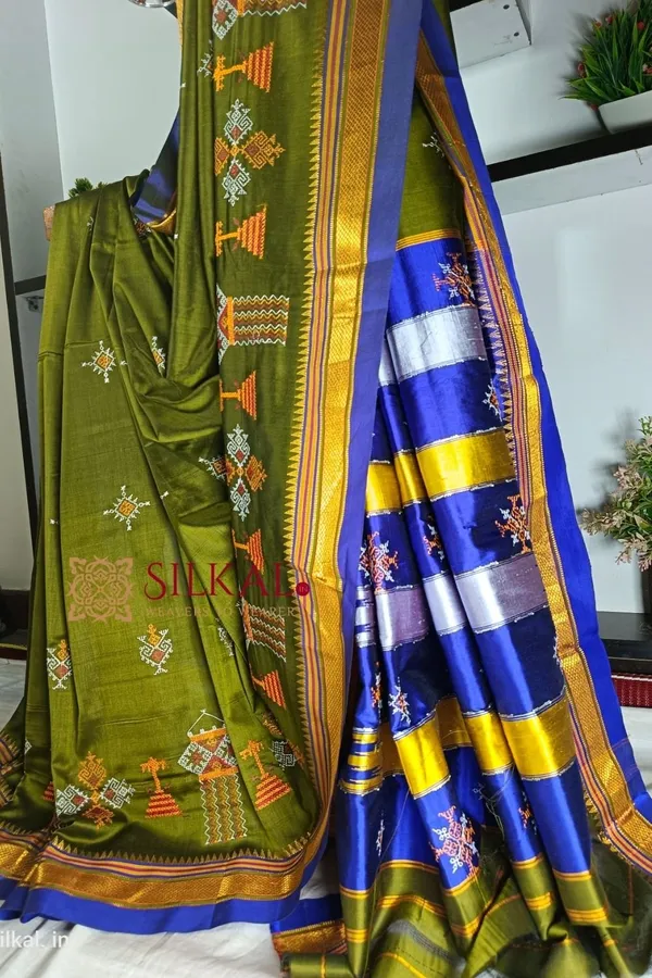 Ilkal_Semi_Silk_With_Kasuti_Saree_Saree_Code-_SKL1696